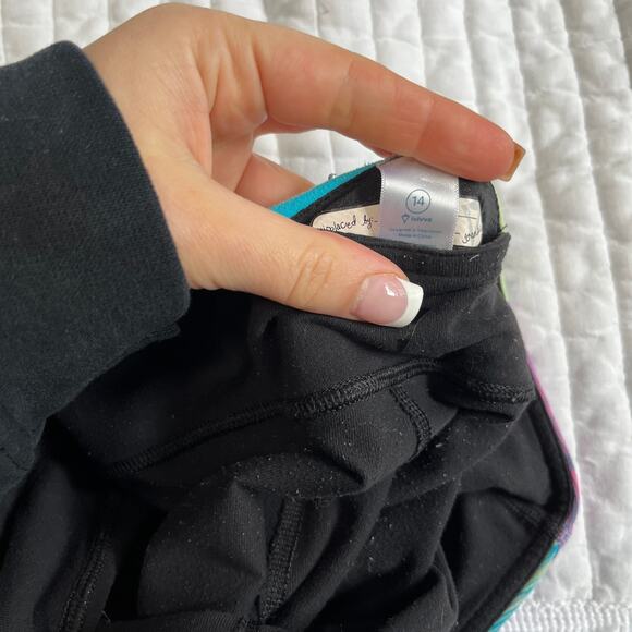 Ivivva Girl's Black & Blue Leggings Size 14 - Picture 2 of 5